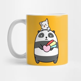 Cute Panda Rainbow Love for Kitty Mug